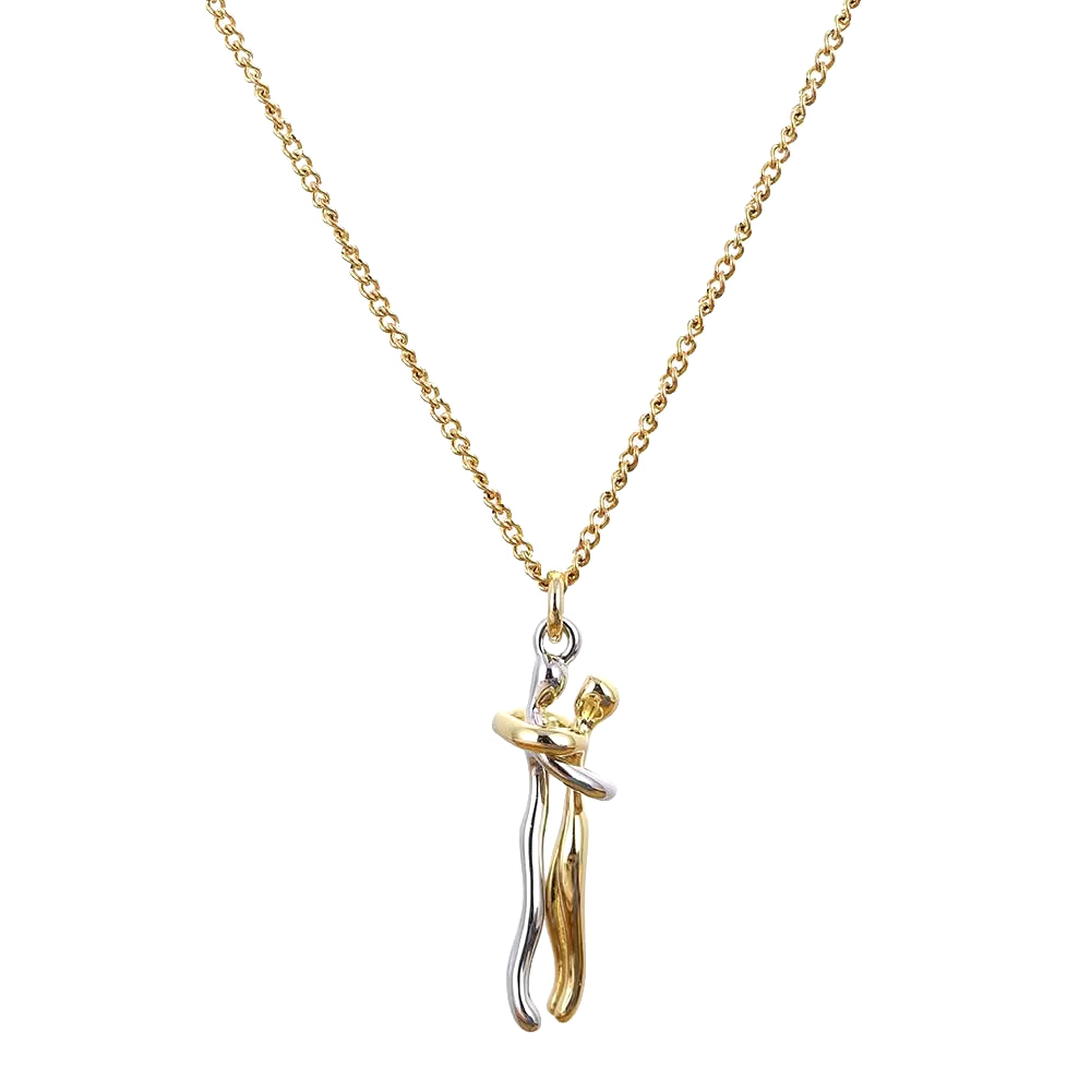 Embrace Pendant Necklace – Stainless Steel Couple Jewelry