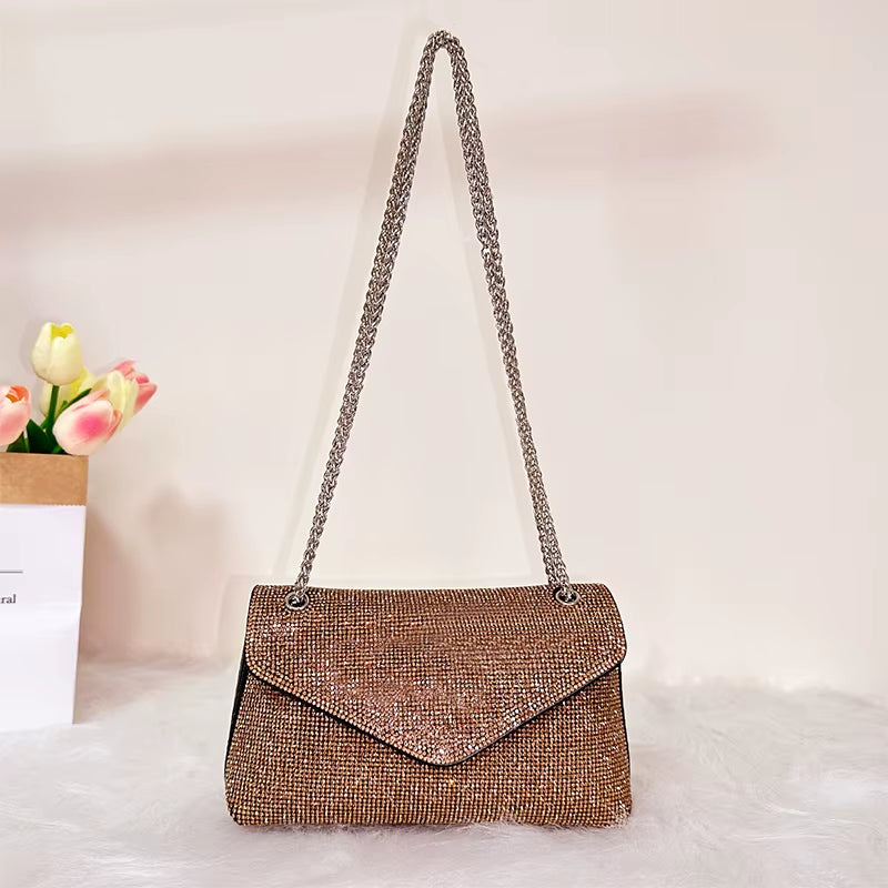 Aurora Clutch – Rhinestone Grid Evening Purse