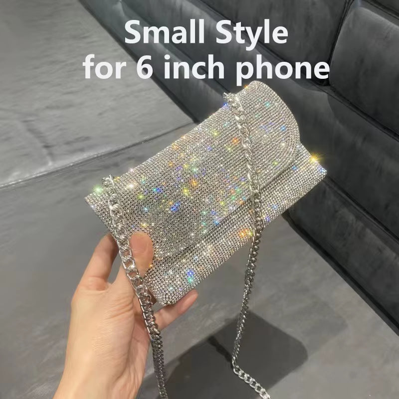Aurora Clutch – Rhinestone Grid Evening Purse