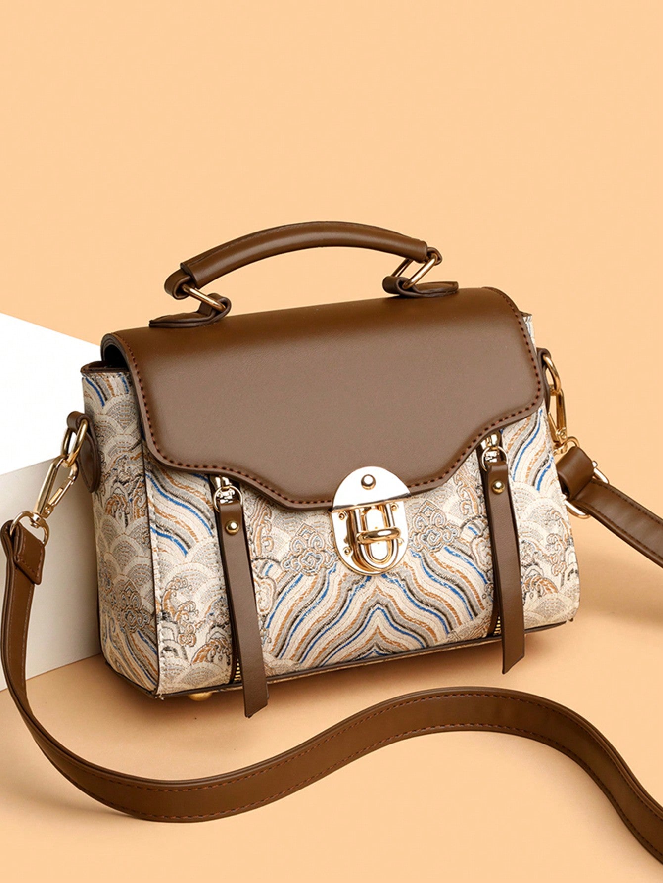 RetroLock | Convertible Patchwork Square Bag