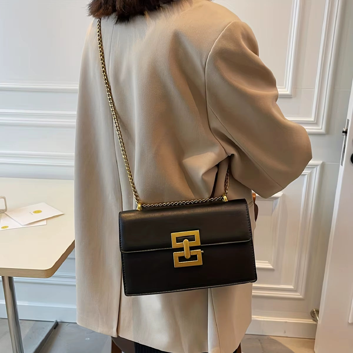 Forma Mini | Gold-Buckle Chain Crossbody