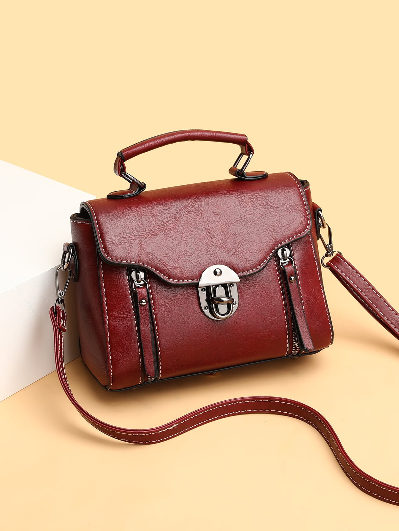 RetroLock | Convertible Patchwork Square Bag