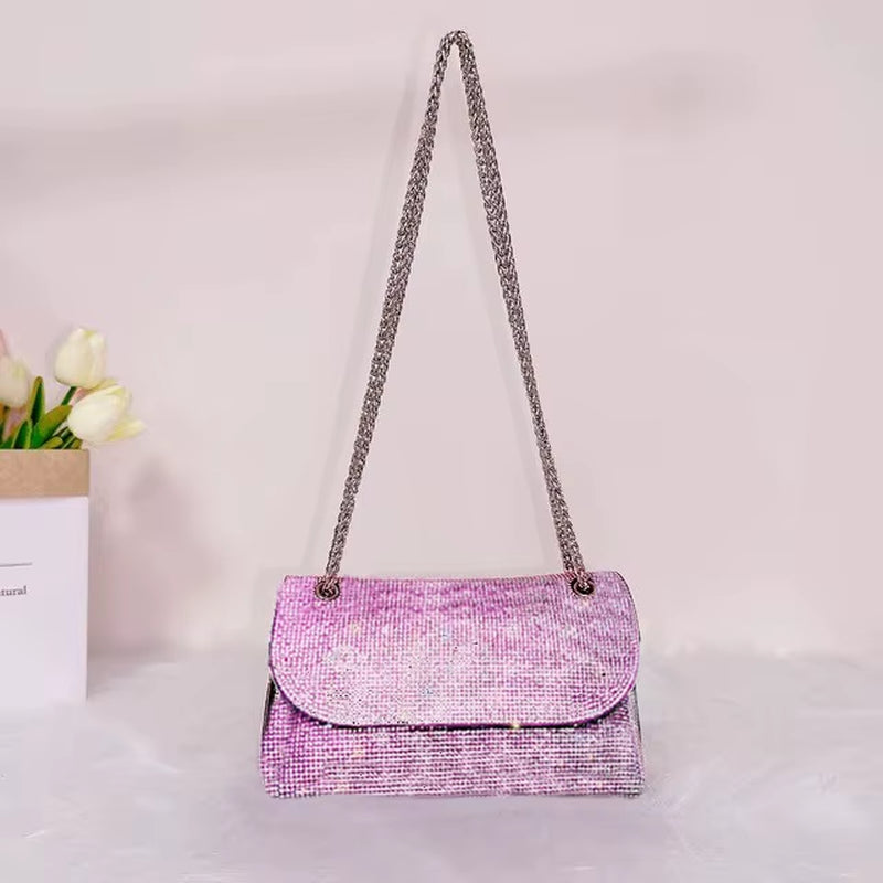 Aurora Clutch – Rhinestone Grid Evening Purse