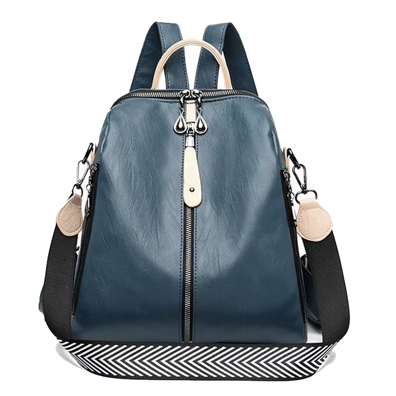 Luxury Designer Soft Leather Women Backpack High Qualtiy Durable Leather Backpack Fashion Large Capacity Female Travel Backpack
