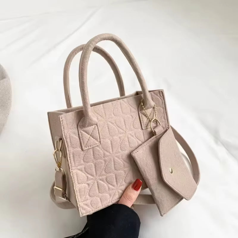 Lina Mini | Embossed Felt Shoulder Bag