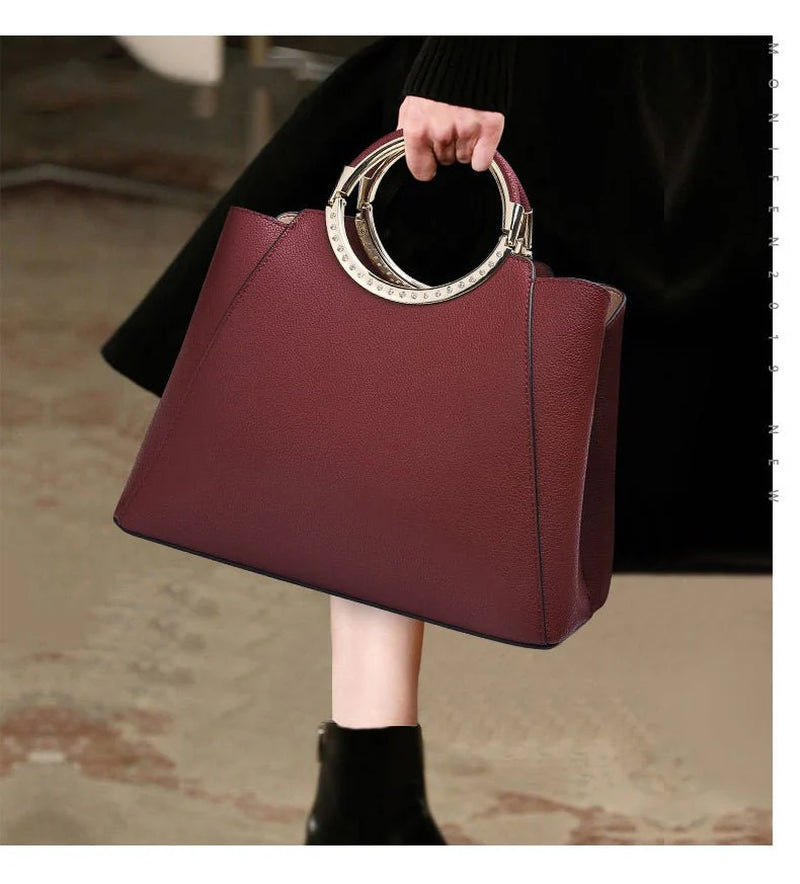 Verta | Cowhide Zip Satchel with Card Sleeve