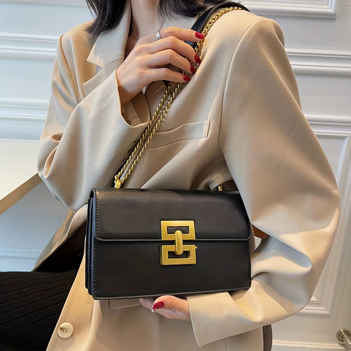 Forma Mini | Gold-Buckle Chain Crossbody