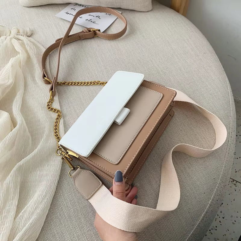 Contrast Stitch | Soft Leather Flap Crossbody