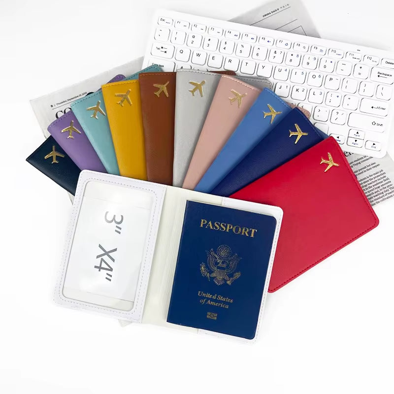 RFID PU Leather Passport Cover – Slim Travel Organizer